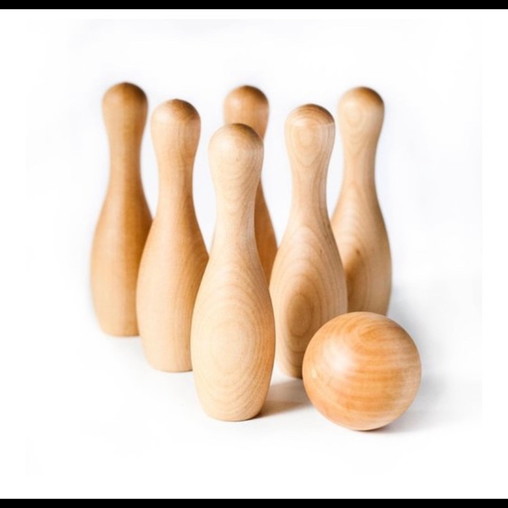 Wooden Table Top Bowling Set